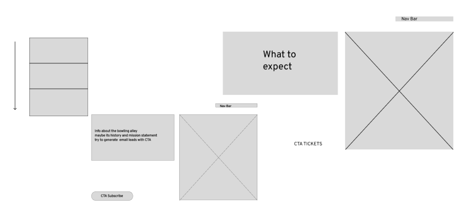 concept 1 process wireframes